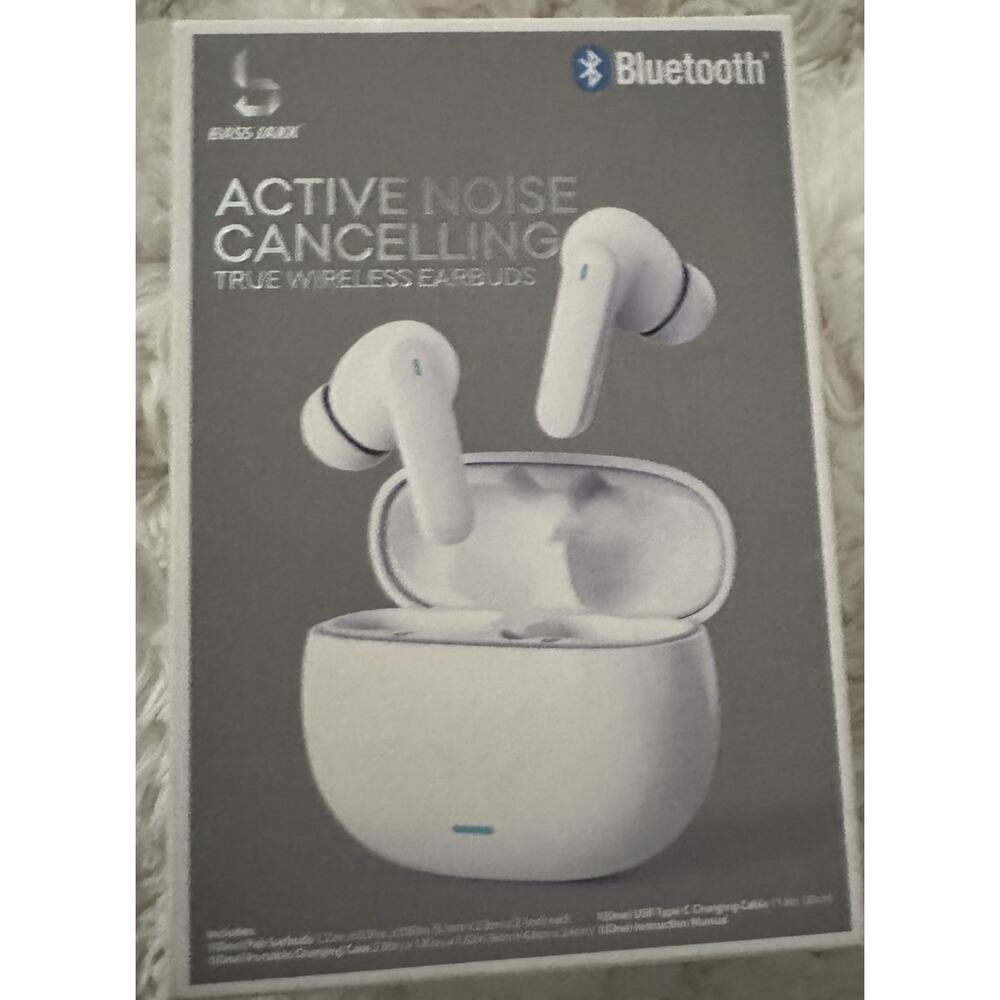 Bass Jaxx active noise cancelling true Wireless Black Earbuds Bluetooth New